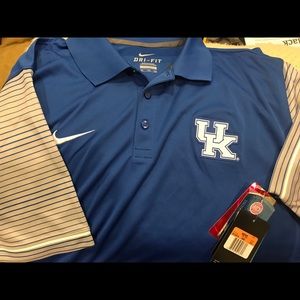 Nike DriFit UK Blue Polo w/striped sleeves